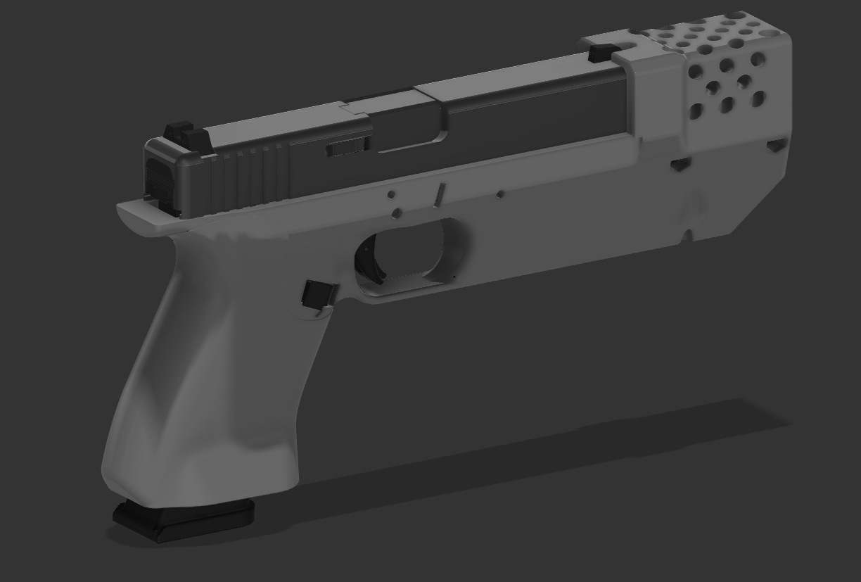 Polymer frame with recoil-damping mechanism